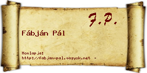 Fábján Pál névjegykártya